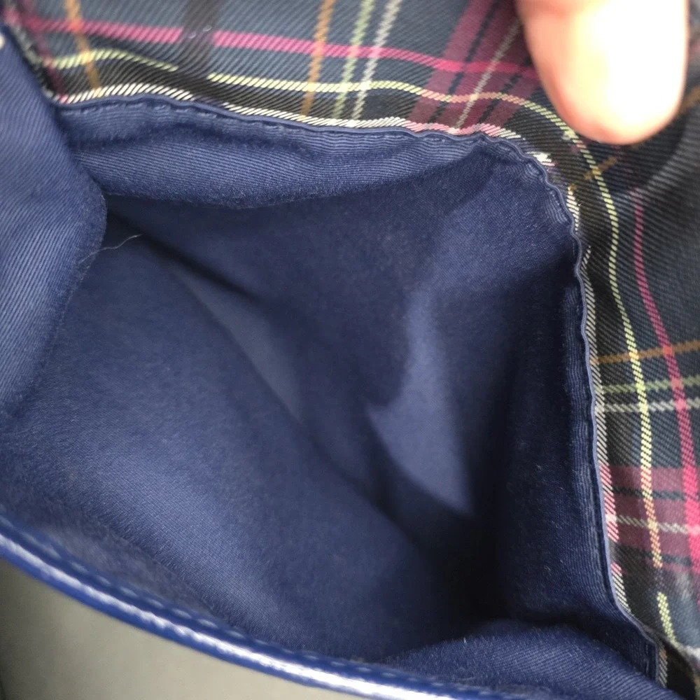 Coach Poppy Tartan Plaid Signature Crossbody Bag Purse Blue Purple Pink